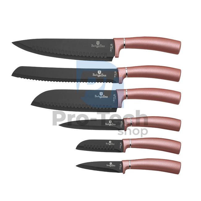 6-częściowy zestaw noży kuchennych ze stali nierdzewnej RÓŻOWY 19955