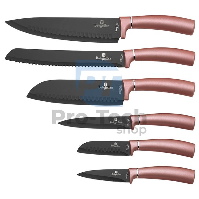 6-częściowy zestaw noży kuchennych ze stali nierdzewnej RÓŻOWY 19956