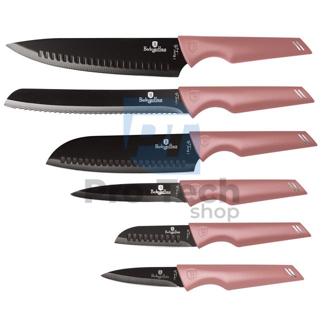 6-częściowy zestaw noży kuchennych ze stali nierdzewnej RÓŻOWY 19957