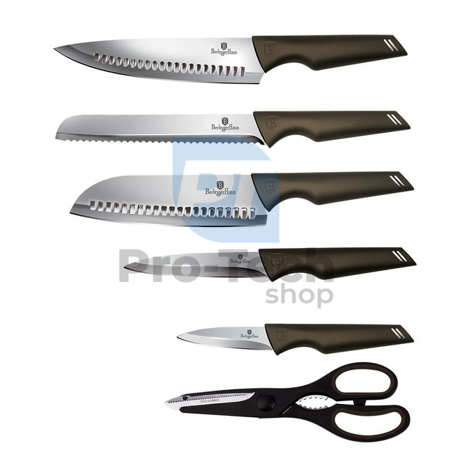 7-częściowy zestaw noży kuchennych ze stali nierdzewnej ze stojakiem BLACK 20372