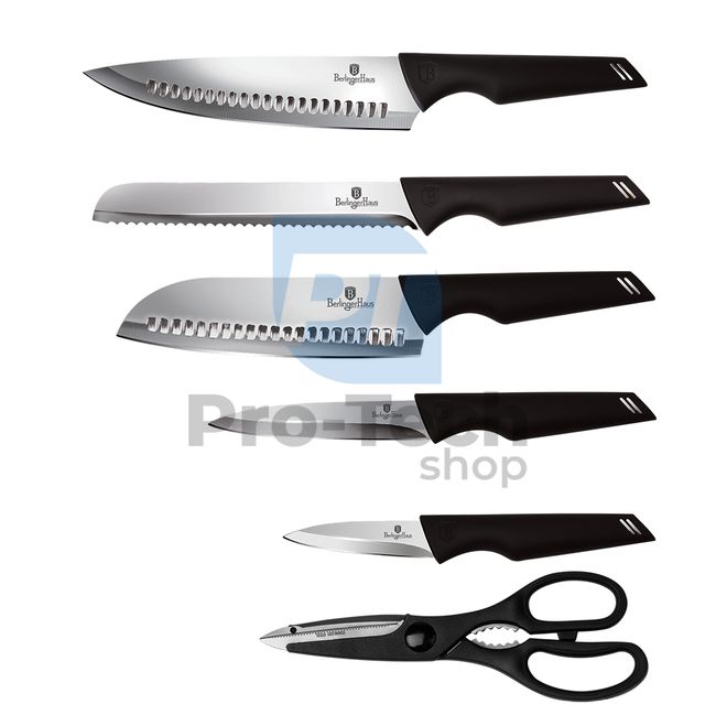 7-częściowy zestaw noży kuchennych ze stali nierdzewnej ze stojakiem BLACK 20474