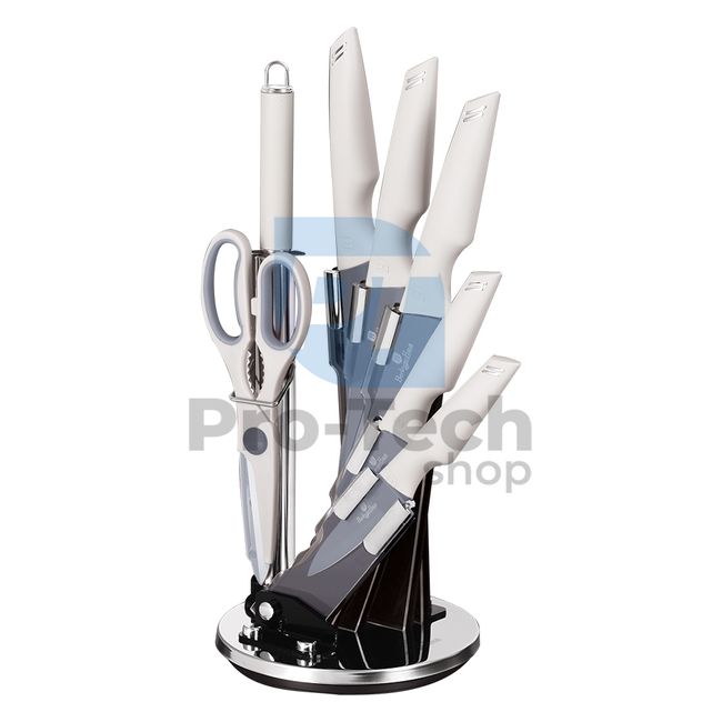 8-częściowy zestaw noży kuchennych ze stali nierdzewnej z akrylowym stojakiem MATT GREY 20735