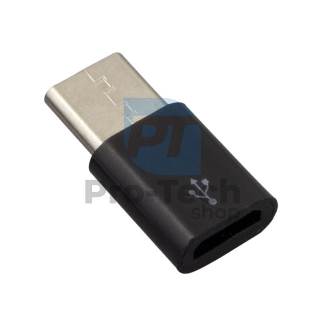 Adapter Micro USB 2.0 - USB-C, czarny 72426