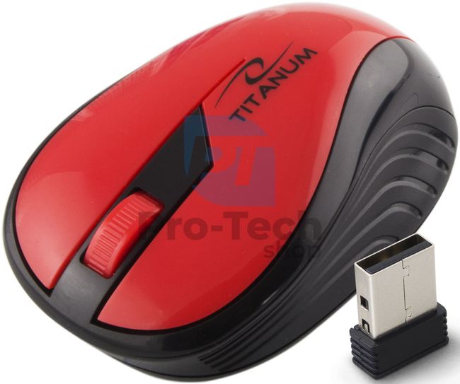 Bezprzewodowa mysz 3D USB RAINBOW, czerwona 73416