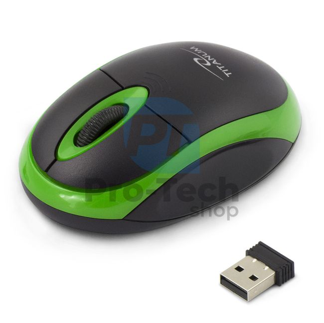 Bezprzewodowa mysz 3D USB VULTURE, czarno-zielona 73420