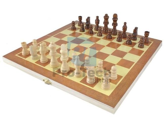 Drewniany zestaw szachowy 28x28cm 74169