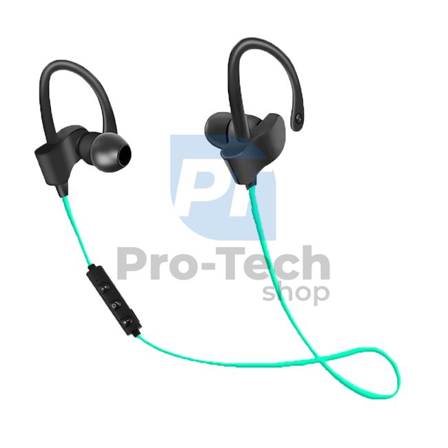 Zestaw głośnomówiący Bluetooth, sportowy, czarno-zielony 72806