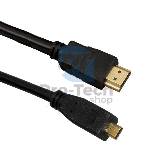 Kabel MicroHDMI - HDMI 1,5 m, pozłacane złącza 72353
