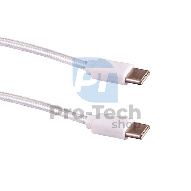 Kabel USB C do USB C 3.1, 1 m, biały w oplocie 72386