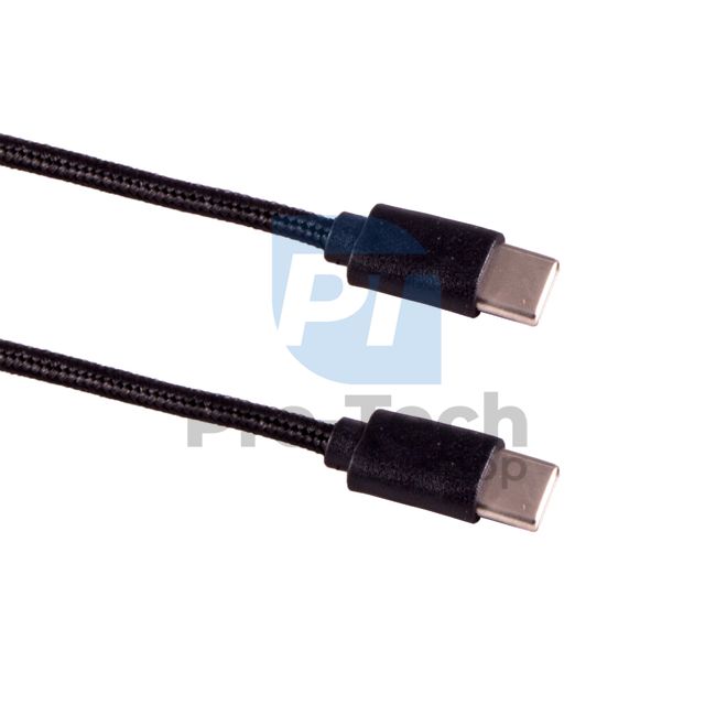 Kabel USB C - USB C 3.1, 1 m, czarny, w oplocie 72385