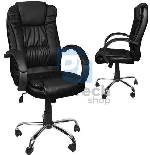 Fotel biurowy ze skóry ekologicznej czarny MALATEC 74400