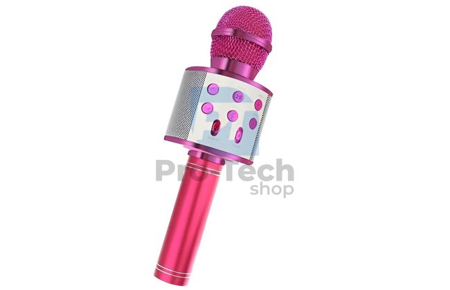 Mikrofon karaoke z głośnikiem, różowy 74405