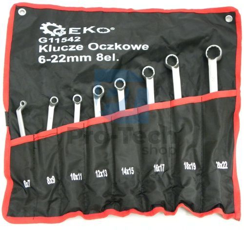 Klucze oczkowe, odgięte 8 szt. 6 - 22 mm 01180