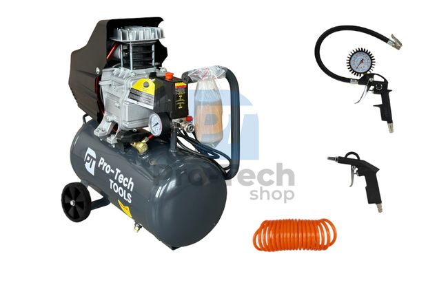 Kompresor 24L 2000W 230V i 3-częściowy zestaw pneumatyczny Pro-Tech TOOLS 40540