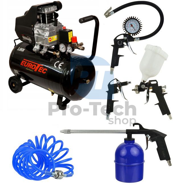 Kompresor 50L 2900W 230V z 5-częściowym zestawem pneumatycznym SET012