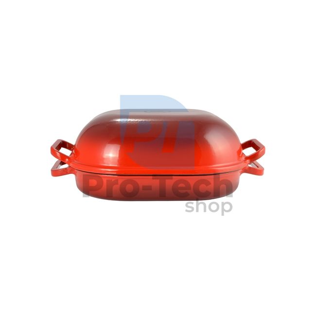 Żeliwne naczynie do zapiekania z emaliowaną powierzchnią 33,5 cm czerwone 53802