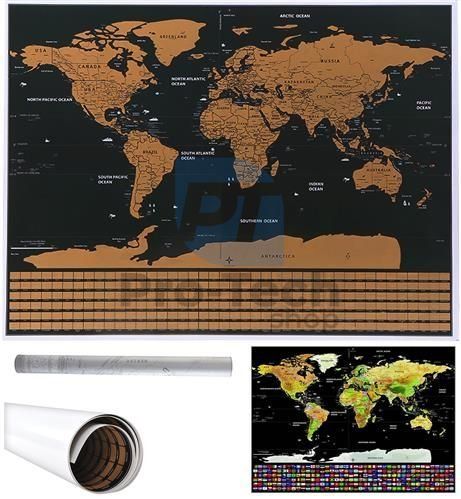 Mapa świata - zdrapka z flagami 74592