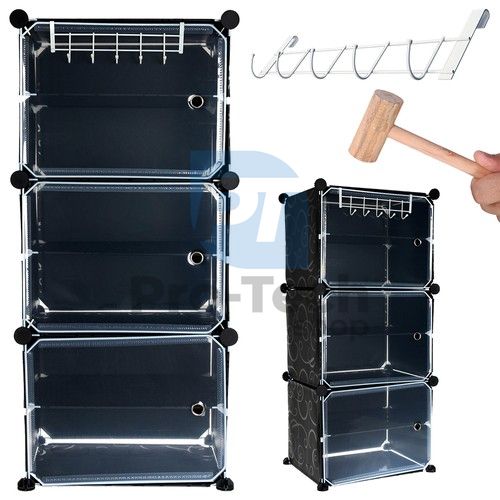 Organizer na buty Iso Trade 44,5 x 93 x 30 cm czarny 74829