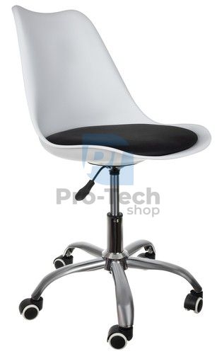 Obrotowe krzesło biurowe biało-czarne 74831