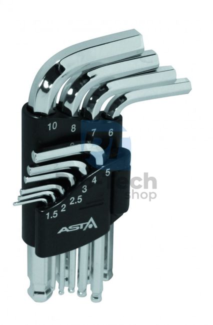 Zestaw kluczy imbusowych z kulką 1,5-10 10 szt. Asta A-709BP1 05522