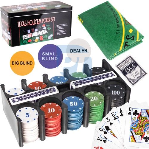 Zestaw do pokera 200 żetonów, karty, mata 75073