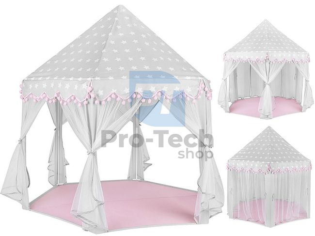 Szaro-różowy namiot dla dzieci - Kruzzel 8772 75316