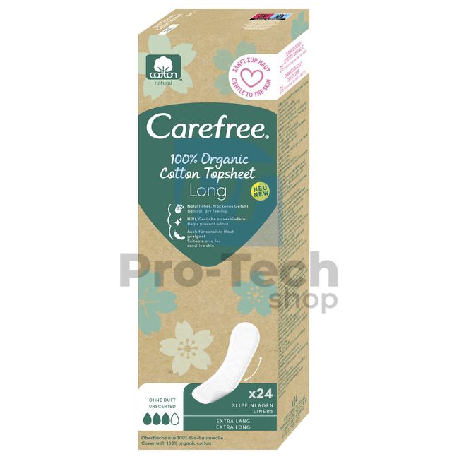 Organiczne wkładki higieniczne Carefree Organic Cotton Long 24 szt. 30559