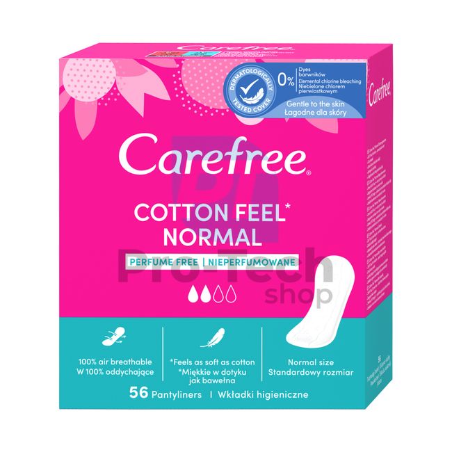 Wkładki higieniczne Carefree Cotton 56 szt. 30552