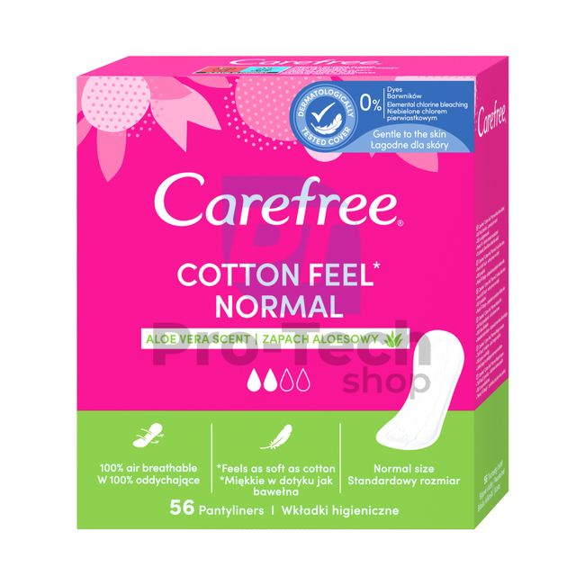Wkładki higieniczne Carefree Cotton aloes 56 szt. 30553