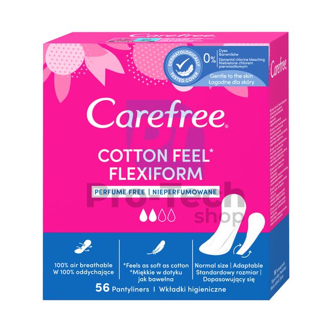 Wkładki higieniczne Carefree Cotton Flexiform 56 szt. 30554