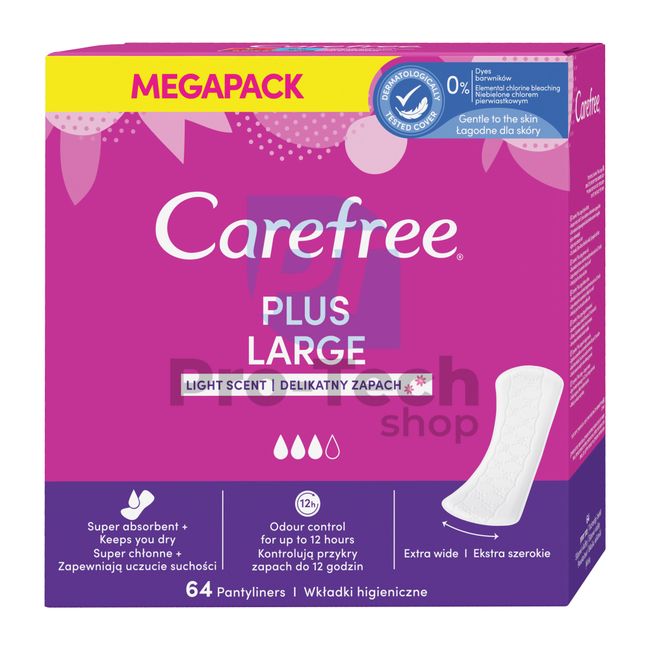 Wkładki higieniczne Carefree Plus Large 64 szt. 30557