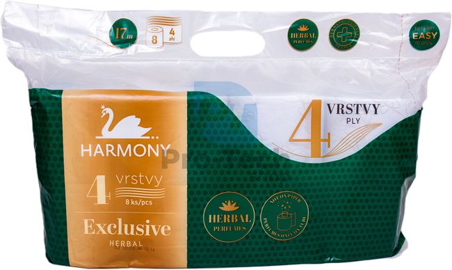 4-warstwowy papier toaletowy HARMONY EXCLUSIVE HERBAL PARFUMES - 8 szt. 30361
