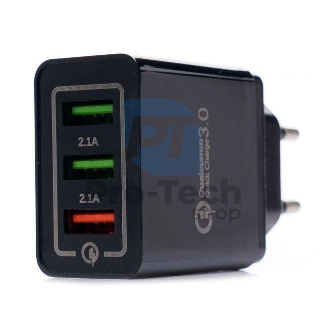 Ładowarka sieciowa USB 2x2,1A 1xQUICK CHARGE 3,0A 16758