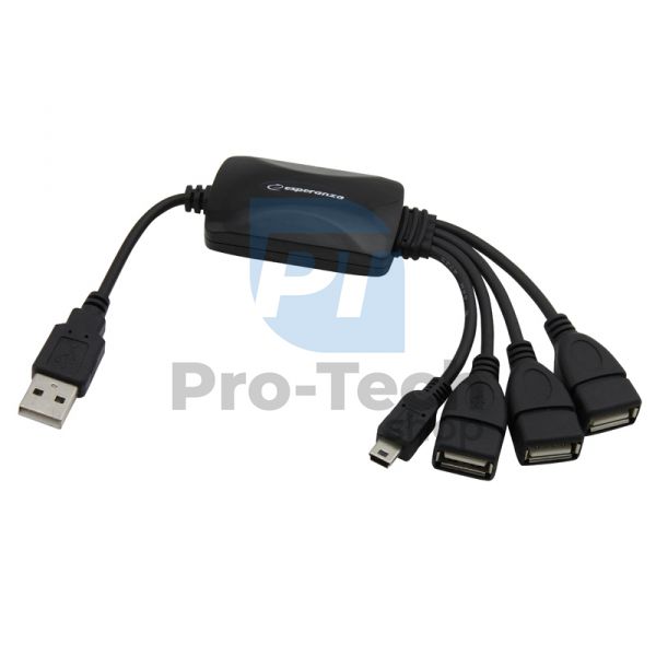 Koncentrator USB 2.0 3 porty USB + 1 port MINI USB 72211