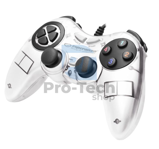 Wibrujący gamepad do PC z USB FIGHTER, biały 72637