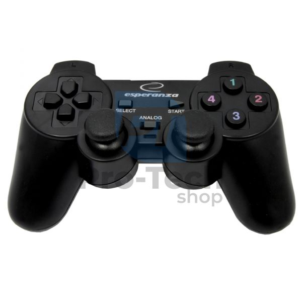 Wibrujący gamepad do PC z USB WARRIOR, czarny 72625