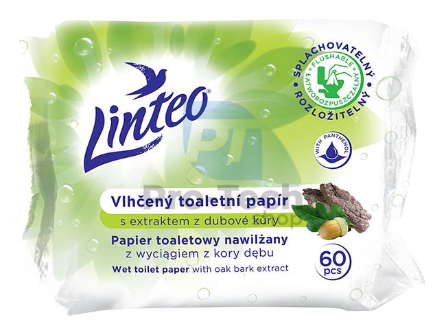 Mokry papier toaletowy z ekstraktem z kory dębu Linteo 60 szt. 30444