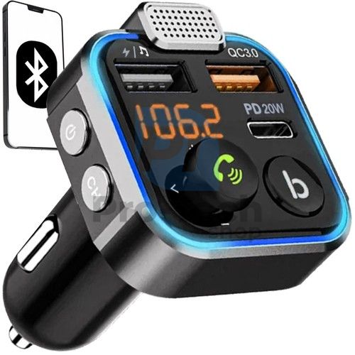 Nadajnik Bluetooth z ładowarką samochodową FM Xtrobb 22355 76199