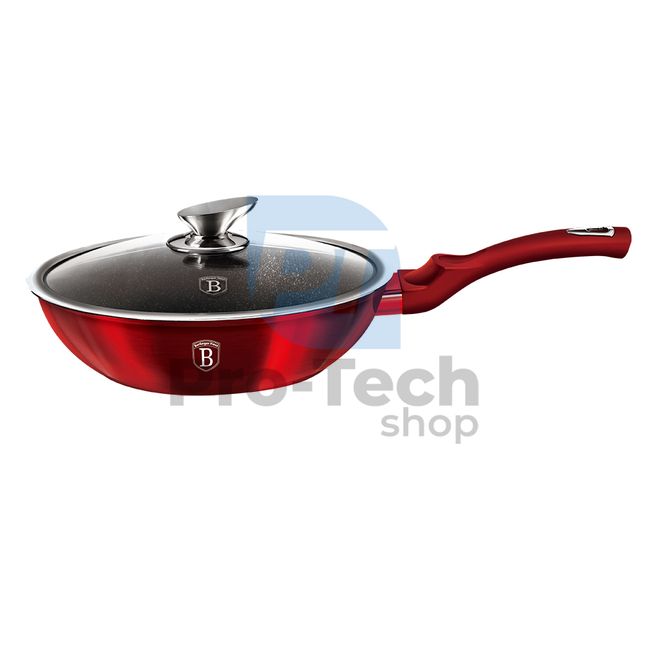 Patelnia WOK z marmurową powłoką i pokrywką 28 cm METALLIC LINE BURGUNDY EDITION 19072