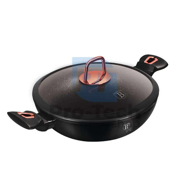 Patelnia WOK z marmurową powłoką i pokrywką 30 cm BLACK ROSE COLLECTION 19646