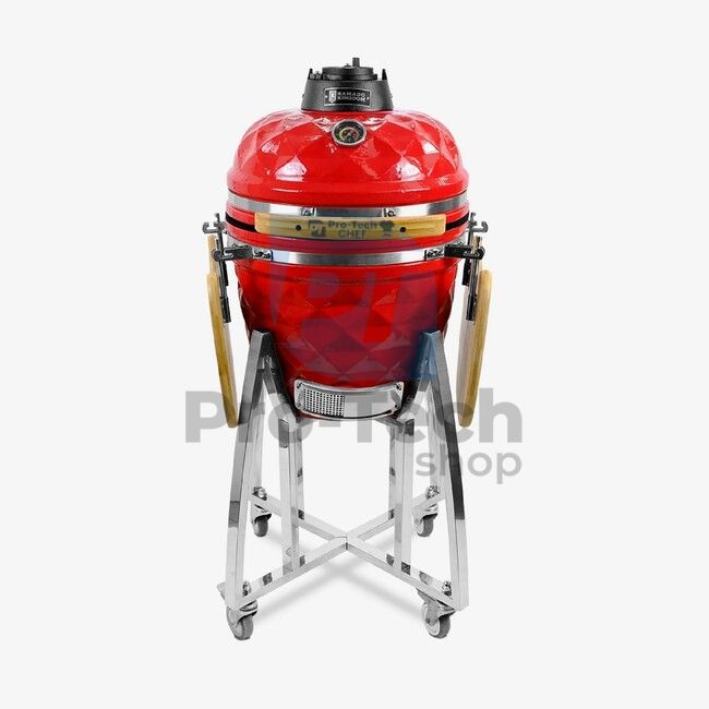 Ceramiczny grill ogrodowy Kamado DM-18 czerwony Pro-Tech CHEF 40529